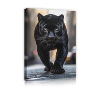 Urban Jungle Style Artwork Black Panther Canvas Wall Art Animal Prints Modern Wildlife Poster Mural for Living Room Bedroom Home Decor 40x55cm Innerframe
