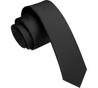 Urban Lane Men Slim Ties, Classic Men's Solid Satin Neck Tie, Premium Pure Color Necktie with Multiple Colors, Formal Neckties for Men Business Wedding Party Work Tie, Christmas Neck Tie 5cm (Black)