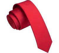 Urban Lane Men Slim Ties, Classic Men's Solid Satin Neck Tie, Premium Pure Color Necktie with Multiple Colors, Formal Neckties for Men Business Wedding Party Work Tie, Christmas Neck Tie 5cm (Red)