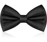 Urban Lane Men's Bow Tie Gift Box, Classic Solid Color Pre-Tied Bow Tie for Men, Satin Tux Bowtie, Adjustable Formal Neck Bowtie for Parties, Wedding (Black)