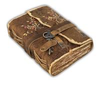Urban Leather 8 inch Tree for Life Heart Leaves Rustic Key Journal with Old Deckle Edge Pages for Men Women Vintage Sketchbook Leather Bound Notebook Print Diary Blank Unlined Paper