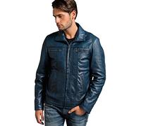 Urban Leather Calvin Gents Leather Jacket, Ocean Blue, Size M,