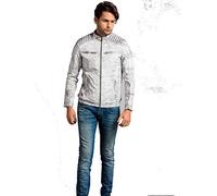 Urban Leather Calvin Gents Leather Jacket, Vintage Grey, Size 5XL,