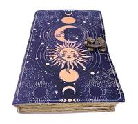 Urban Leather Journal - Brown Pentagram Star Triquetta Journal - Handmade Vintage Sketchbook Writing Notebook, Unlined
