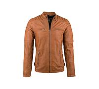 Urban Leather Ralph Biker Leather Jacket, Tan, Size L,