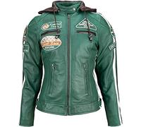 Urban Leather Women's Leather Motorcycle Jacket '58 LADIES', Dark Green, S