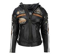 Urban Leather Women's Leather Motorcycle Jacket '58 LADIES' | Lambskin Biker Jacket | CE Approved Remouvable Armour for Back, Shoulders and Elbows