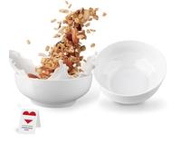 Urban Lifestyle Cereal Bowls Porcelain Set of 2 Bowls up to 1000 ml Diameter 17,5 cm Warm White Dessert Bowls Porcelain Breakfast Bowl Cereal Bowls Ramen Bowl Large B Ware Small Glaze Defects