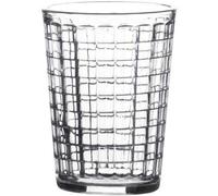 Urban Living 8-Pack 200ml Checkered Glass Tumblers | 10cm Tall Clear Stackable Water Drinking Glasses | Tumbler Glass Cups for Juice & Smoothies | Glassware Set for Everyday Use, Kitchen or Party