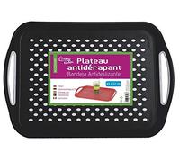 Urban Living Large 45cm Rectangle Plastic Anti Slip Dinner Serving Lap Tray With Handles (Black)
