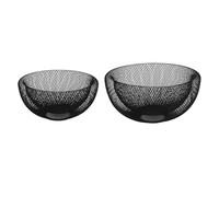Urban Living Metal Fruit Bowl Wire Mesh Fruit Basket Set of 2 Decorative Modern Fruit Display Storage Bowl for Fruit Vegetable Home Kitchen Countertop Dining Table Centrepiece (Black)