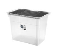 Urban Living NESSY PLASTIC STORAGE BOX 100L CLIP LID BLACK 78X38,5XH47,5CM