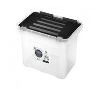 Urban living NESSY PLASTIC STORAGE BOX 18L WITH CLIP LID BLACK 40X27XH28CM