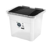Urban Living NESSY PLASTIC STORAGE BOX 36L WITH BLACK CLIP LID 43X35XH36CM