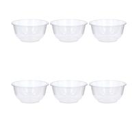 Urban Living Plastic Cereal Bowls Set of 6, 450ml, Grey/Taupe/Red, Ideal for Camping, Picnic, Kids