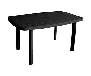 Urban Living SUNNYDAYS LE PLASTIK - Garden Table Spotlight Grey Anthracite 140 x 90 x 72 cm
