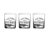 Urban Living Whiskey Glasses Tumblers Set of 3 280ml Short Whisky Scotch Bourbon Glasses Printed Vintage Transparent Liquor Swirling Whiskey Rum Glass Drinking Tumblers Drinkware Gift
