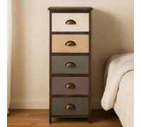 Urban Loft Multi Coloured Wooden 5 Drawer Chest