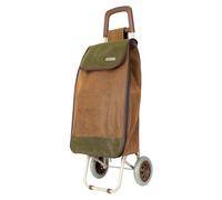 Urban London 23” Faux Suede Shopping Trolley - Expandable Fold-Flat Wheeled Cart, Lightweight Portable Design