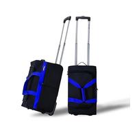 Urban London 28-Inch Foldable Travel Trolley Bag with Wheels Lightweight 600D Cabin Duffel Carry-On Suitcase for Business and Vacation Durable Luggage Black and Blue