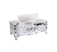 Urban London FactoryTissue Box Rectangular Tissue Coverage Reusable Clear Facial Tissue Container Desktop Exquisite Design Acrylic Plating Tissue Dispenser for Hotels Offices Silver
