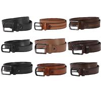 Urban London Mens Leather Belts 35 Designs, 40mm Wide Buckle, Full Grain Decent Sports Belts, Jeans Belts, Dress Belts, Anti-Scratch Buffalo Leather (Camel S-191, Waist 32)