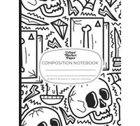 Urban Market Paper: Composition Notebook - Idle Hands: College Ruled | 200 Pages | 7.5 x 9.25 in | Tattoo Flash-Style Black and White Spooky Skull ... Office, School, Writing or Everyday Use