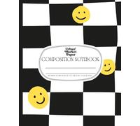 Urban Market Paper: Composition Notebook - Moodboard: College Ruled | 200 Pages | 7.5 x 9.25 in | Yellow Smiley Black & White Checkerboard Aesthetic ... Office, School, Writing or Everyday Use