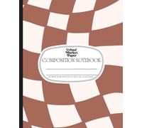 Urban Market Paper: Composition Notebook - Sepia Checkmate: College Ruled | 200 Pages | 7.5 x 9.25 in | Sepia Brown Checkered Wavy Aesthetic Notebook ... Office, School, Writing or Everyday Use