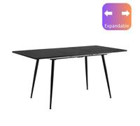 URBAN MEUBLE Black Wood Effect Extendable Dining Table