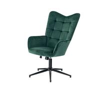 URBAN MEUBLE Green Velvet Office Chair with Adjustable Height