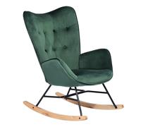 URBAN MEUBLE Modern Velvet Rocker - High Back & Deep Seat, Green