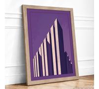 Urban Monument Art Deco Framed Wall Art Print A4 Oak | Ready to Hang, Premium Gi Paper, Fade-Resistant Inks, Securely Packaged, UK Made