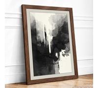 Urban Monument Framed Wall Art Print A3 Walnut | Ready to Hang, Premium Gi Paper, Fade-Resistant Inks, Securely Packaged, UK Made