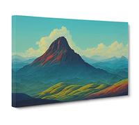 Urban Mountain Landscape Canvas Print | Gallery Wrapped 30mm Frame Wall Art | 30x20 inches | Ready to Hang | Contemporary Landscape Picture | Living Room Bedroom Lounge Office