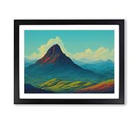 Urban Mountain Landscape H1022 Framed Print for Living Room Bedroom Home Office Décor, Wall Art Picture Ready to Hang, Black A4 Frame (34 x 25 cm)