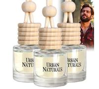 Urban Naturals Car Aroma Diffuser Scent - 3 Pack Hanging Car Air Freshener, Man Cave Essentials Oil Diffuser, Scents for Men Inspired by Black Ice, NewCar + Mahogany Teakwood, USA Made