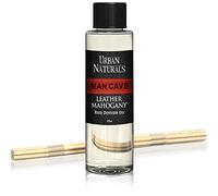 Urban Naturals Leather Mahogany Scented Oil Reed Diffuser Refill | Includes a Free Set of Reed Sticks! Masculine Blend of Smoky Bergamot, Leather, Spice, Amber and Wood - 4 oz. Made in The USA