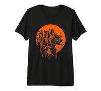 Urban Nature Fusion Bear Cityscape Premium T-Shirt