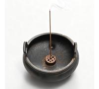 Urban Nest Ceramic Incense Holder - Glazed Incense Burner for Sticks and Cones (Iron Rust Glaze, 9.5×9.5×5.5 cm)
