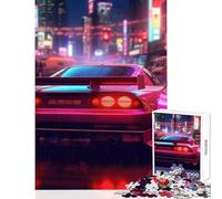 Urban Night Drift Jigsaw Puzzle 1000 Piece for Teenagers Serene Peaceful Play Activity Peaceful Calm Stress Relief (50X75cm)