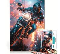 Urban Night Ride Jigsaw Puzzle1000 Pieces Mind Train Fun Clean Cut Sturdy Components Captivating Leisure for Cozy Indoors (50x75cm)