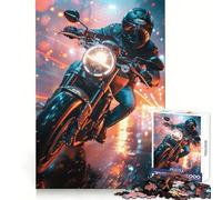 Urban Night Ride Jigsaw Puzzles for Teenagers 1000 Piece Logic Ability Slow Leisure Crisp Edges Festive Present (38x26cm)