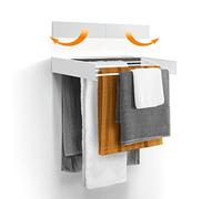 Urban Nouk Clothes Drying Rack, Wall-Mounted, Retractable, Foldable for Indoor or Outdoor Use, Space-Saving, Compact, Slim Design (White, 70 cm)