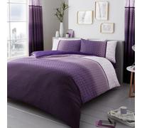 Gaveno Cavailia Luxury URBAN OMBRE Bed Set with Duvet Cover and Pillow Case, Polyester-Cotton, Purple, Double,11149453