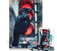 Urban Omen︰ The Raven at Red Adults Puzzles 1000 Piece Jigsaws Recall Skill Fun High Precision Die Cut Easy to Learn Family Enjoyment (38x52cm)