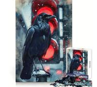 Urban Omen︰ The Raven at Red Jigsaw Puzzle for Adults 1000 Pieces Mind Exercise Pleasant Leisure Exact Cut Birthday Present (38x52cm)