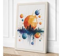 Urban Orbit Modern Canvas Wall Art Print 18x12 Inch (46 x 30 cm)