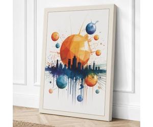 Urban Orbit Modern Canvas Wall Art Print 18x12 Inch (46 x 30 cm)
