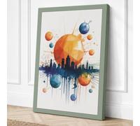 Urban Orbit Modern Canvas Wall Art Print 24x16 Inch (61 x 41 cm)